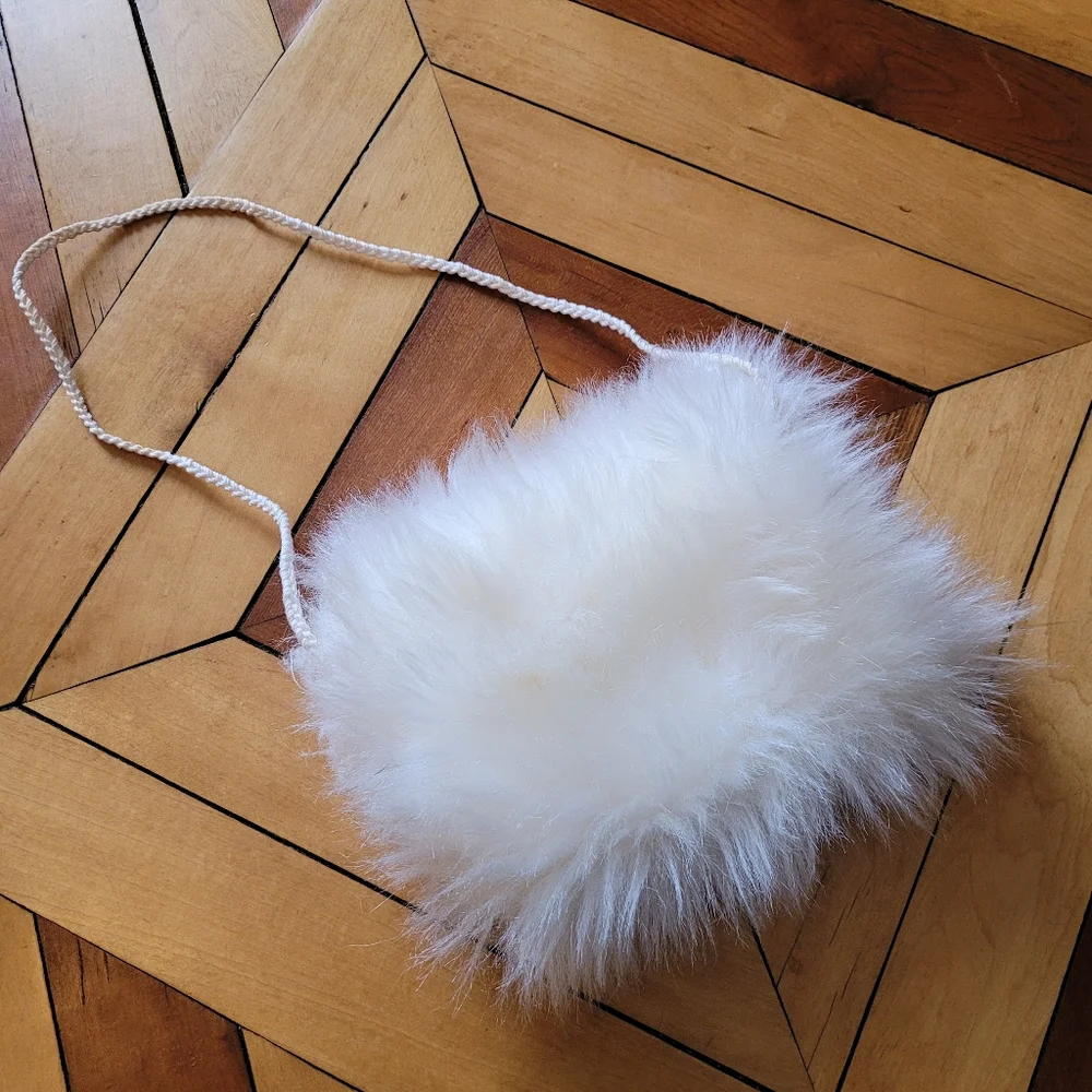 Vintage child's furry muff hand warmer
